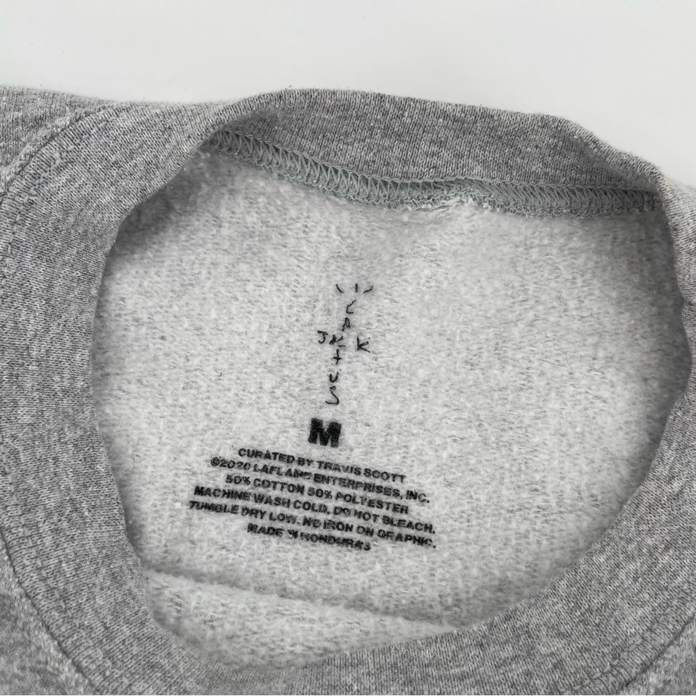 Cactus Jack by Travis Scott x Cactus Plant Flea Market Gray Script Crewneck M - Picture 3 of 4